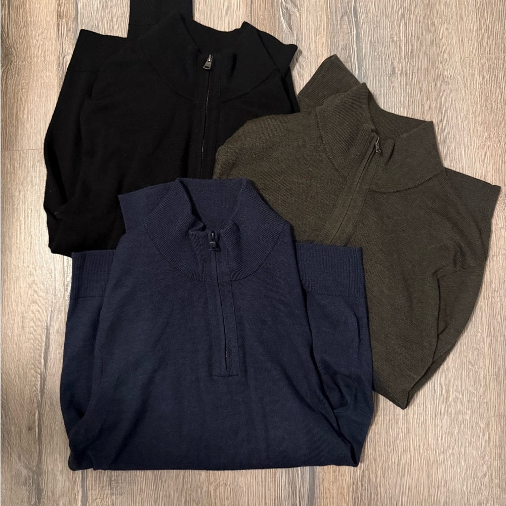 Set of Three Half-Zip Sweaters - Banana Republic - Size Small